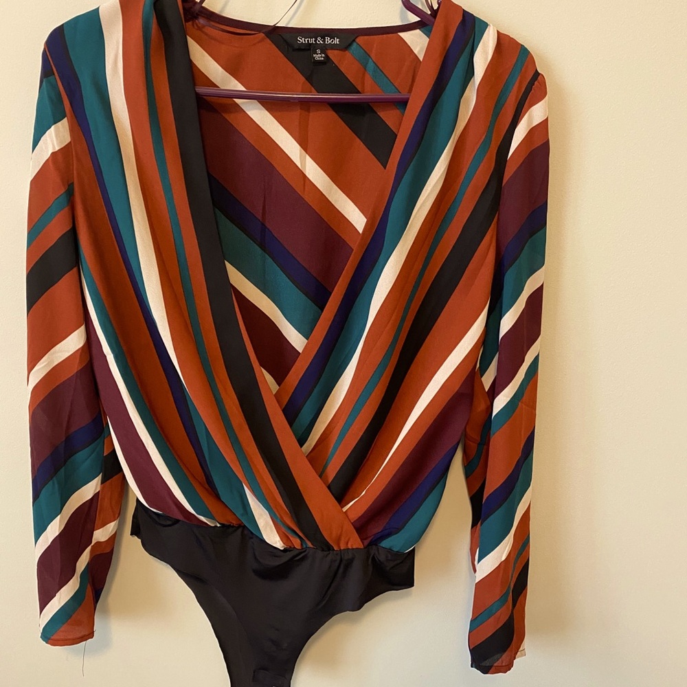 Drape Front Bodysuit Blouse- LuLus